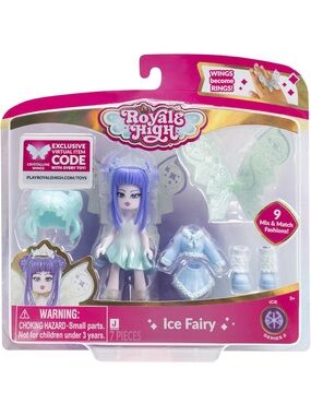 Royale High 3" Ice Fairy Fashion Doll with 9 Accessories & Virtual Item Code NEW
